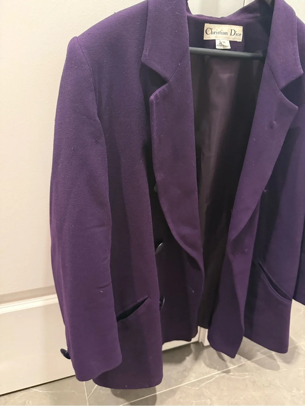 Christian Dior Double Breasted eggplant elegant jacket